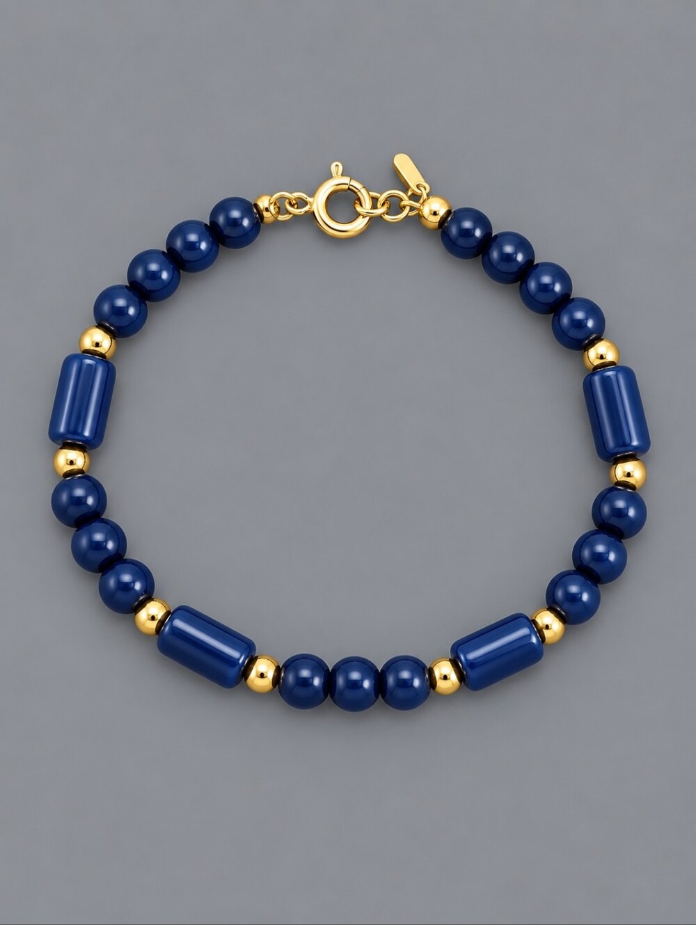 VTG MONET Navy Blue Acrylic Beaded Bracelet